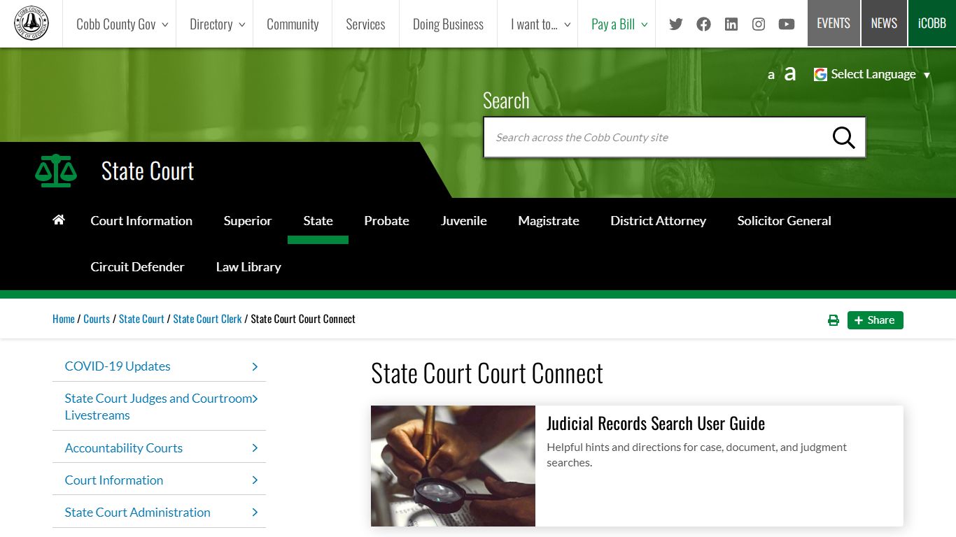State Court Court Connect | Cobb County Georgia