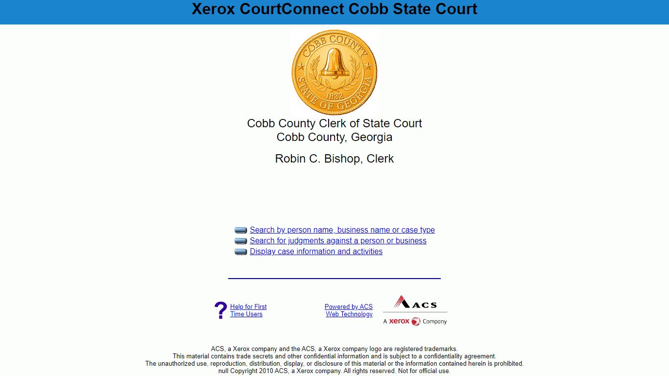 Xerox CourtConnect Cobb State Court - Cobb County, Georgia