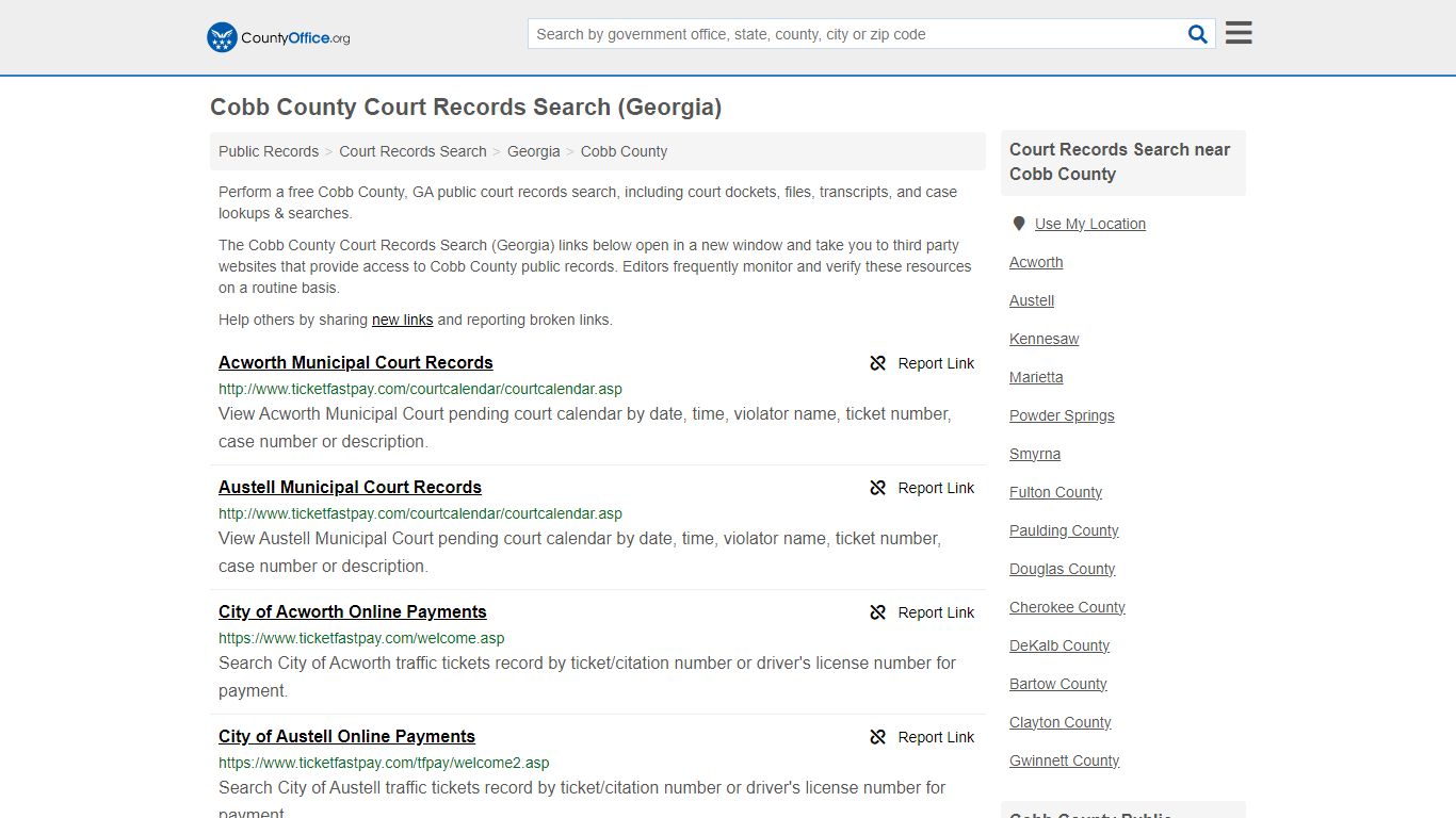 Cobb County Court Records Search (Georgia) - County Office